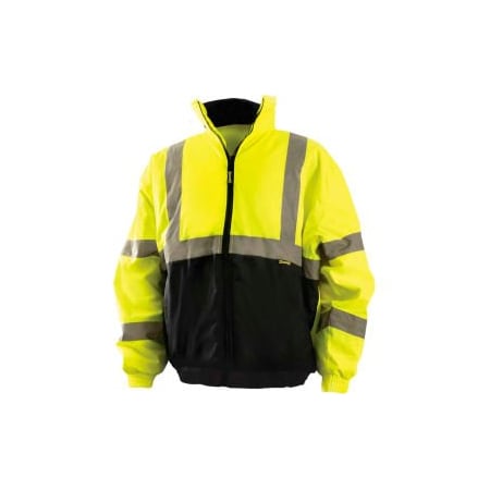 Occunomix Value Bomber Jacket Class 3 Hi-Vis Yellow With Black Bottom S,  LUX-250-JB-BYS
